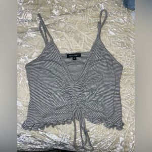 William B crop striped gray tank top